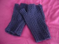 Purple fingerless mittens
